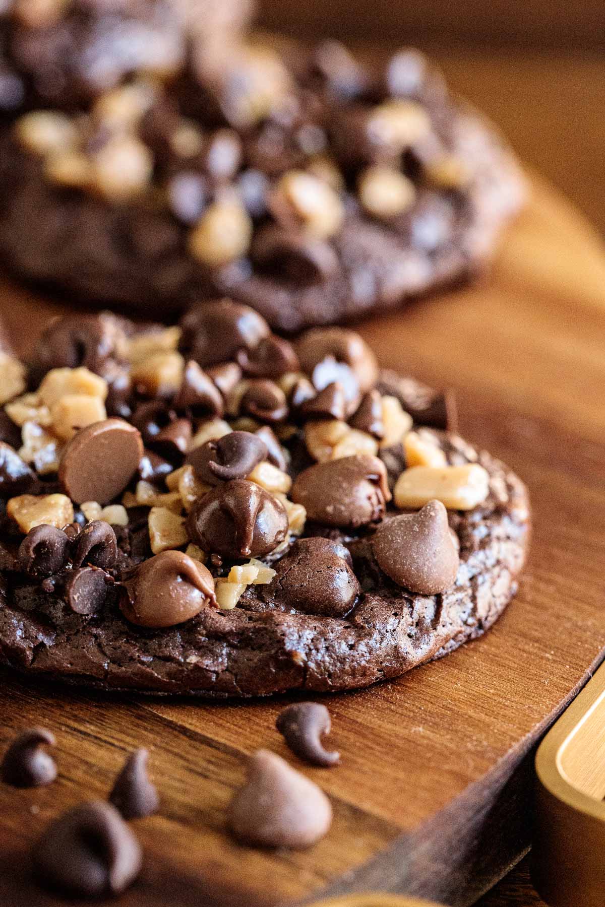 Bake Decadent Gluten-Free Dark Chocolate Toffee Cookies